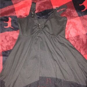 Plain black lace trim metal top